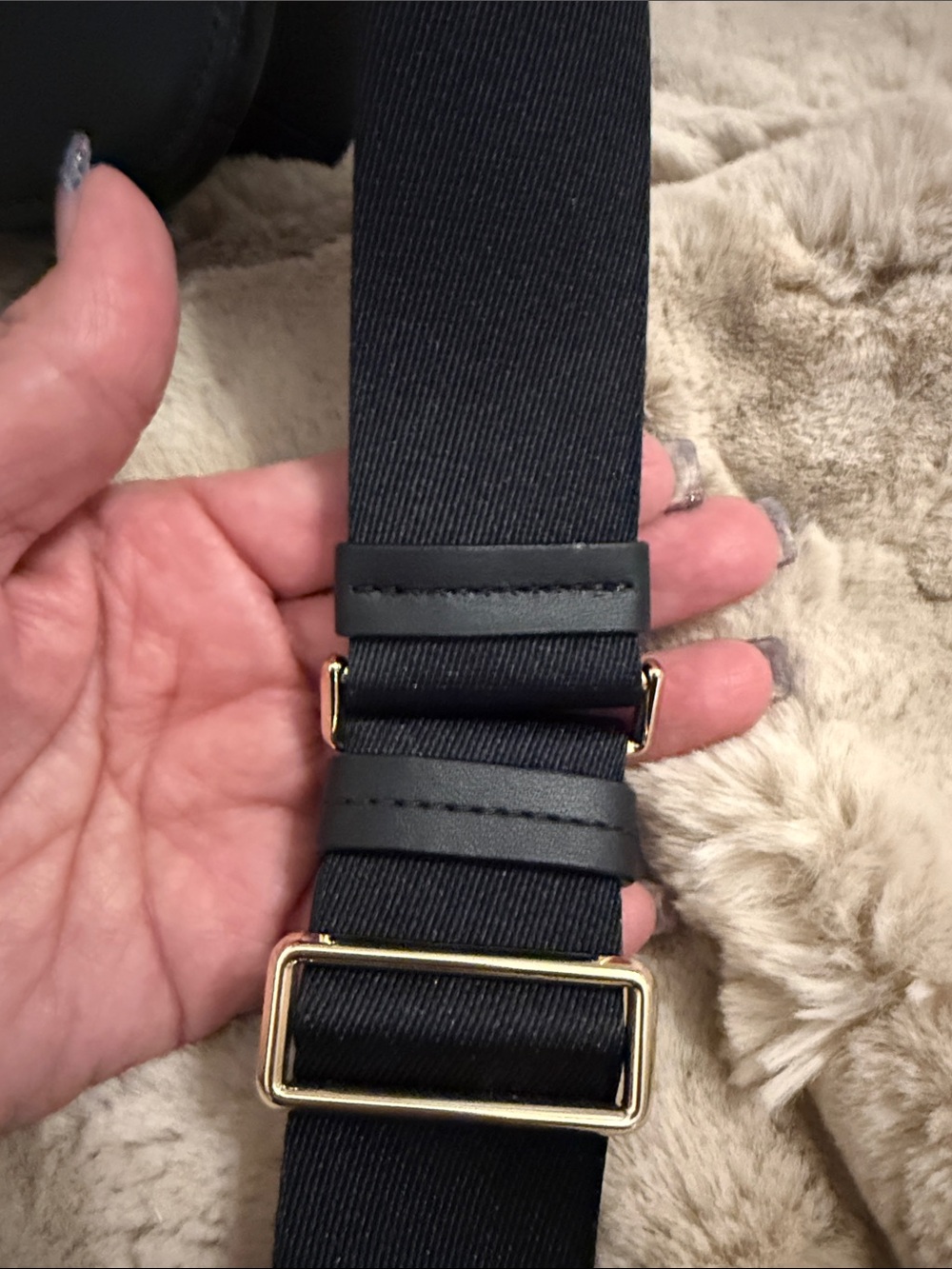 kate spade black leather crossbody with gold logo hardware - Picture 7 of 10